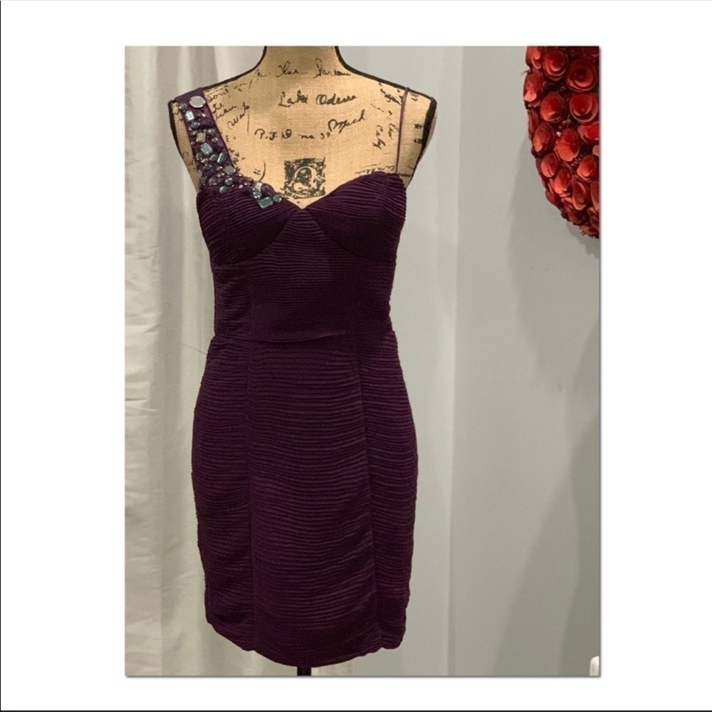 As U Wish bejeweled one shoulder dress